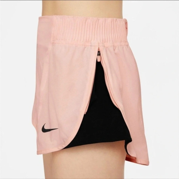 Nike Womens XL Dri Fit Run Division Tempo Luxe Shorts Dd5328-864 Pink/Black - Picture 5 of 13